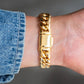 Yellow Gold Plated Plain Cuban Bracelet For Rapper Style hip hop jewelry CustomDiamJewel