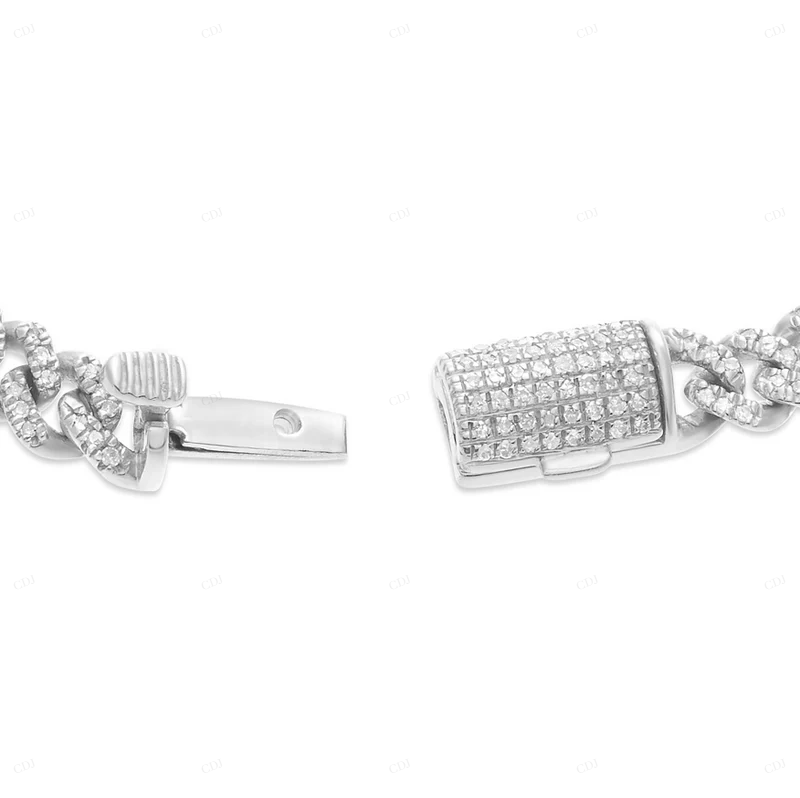 10k Yellow Gold Moissanite Cuban Link Bracelet CustomDiamJewel