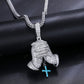 925 Sterling Silver Praying Hands Diamond Pendant hip hop jewelry CustomDiamJewel