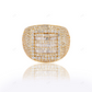 Silver Moissanite Baguette & Round Diamond Ring hip hop jewelry customdiamjewel