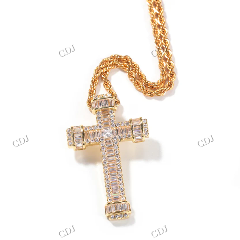 Custom Solid Gold Cross Design Diamond Hip Hop Pendant hip hop jewelry CustomDiamJewel