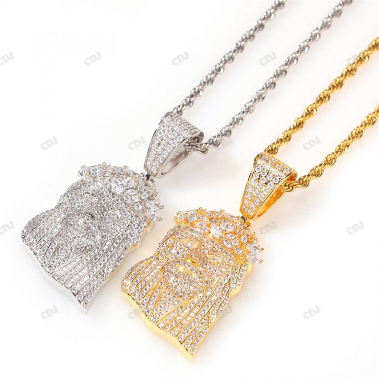 Custom Gold Plated Moissanite Jesus Pendant hip hop jewelry CustomDiamJewel