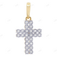 Illusion Set 1.3 Inch Lab Grown Diamond 10K Gold Cross Pendant Hip Hop Pendent customdiamjewel