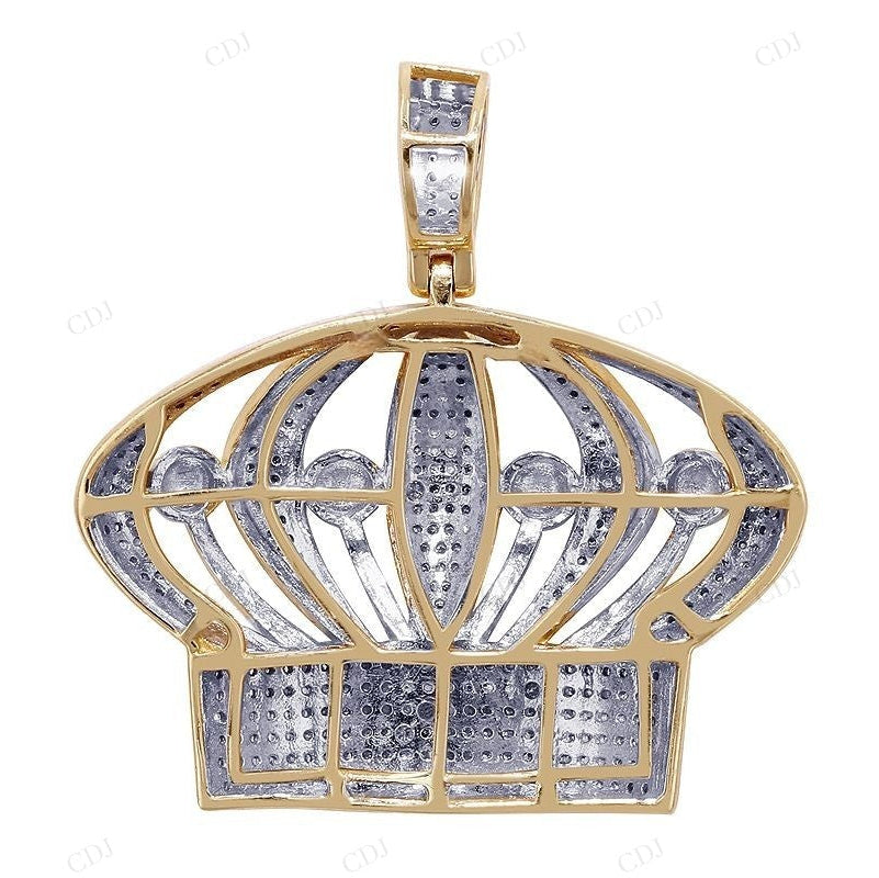 925 Silver Moissanite Customized Royal Crown Pendant CustomDiamJewel