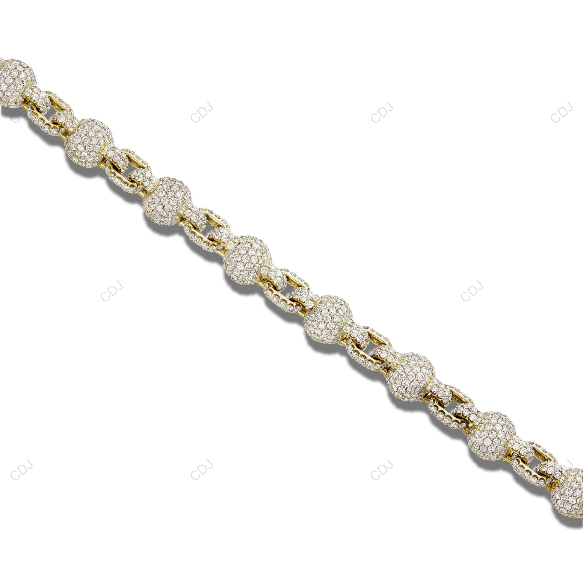 Fully Iced Out Moissanite Ball Link Chain For Mens CustomDiamJewel