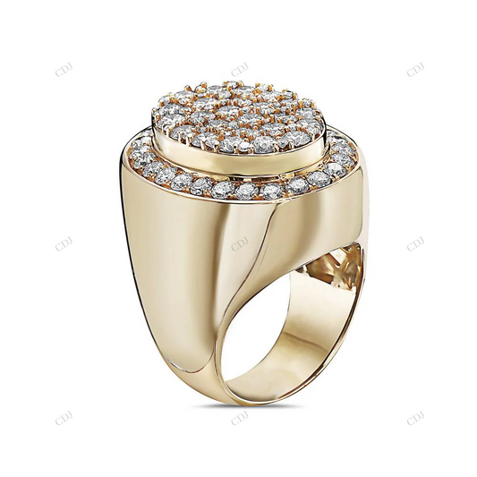 14K Fully Iced Out Moissanite Round Ring hip hop jewelry customdiamjewel
