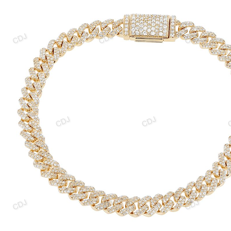 Honeycomb Style Silver Moissanite Cuban Bracelet hip hop jewelry customdiamjewel