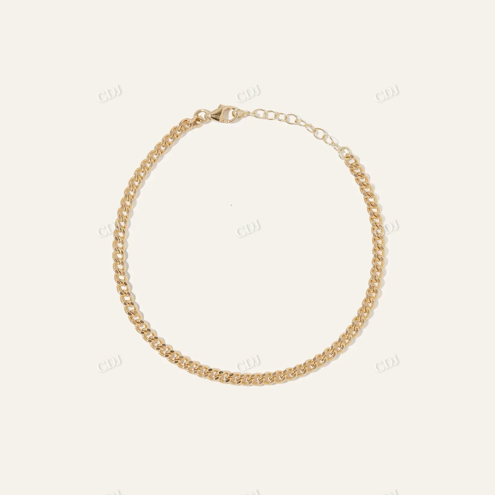 18K Yellow Gold Curb Chain Bracelet hip hop jewelry customdiamjewel