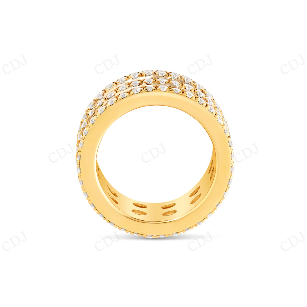 5 Row Baguette & Round Lab Grown Diamond Eternity Band hip hop jewelry CustomDiamJewel
