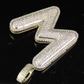1.4" 1.20 CTW 10K Gold Natural Diamond Custom W Letter Pendant CustomDiamJewel