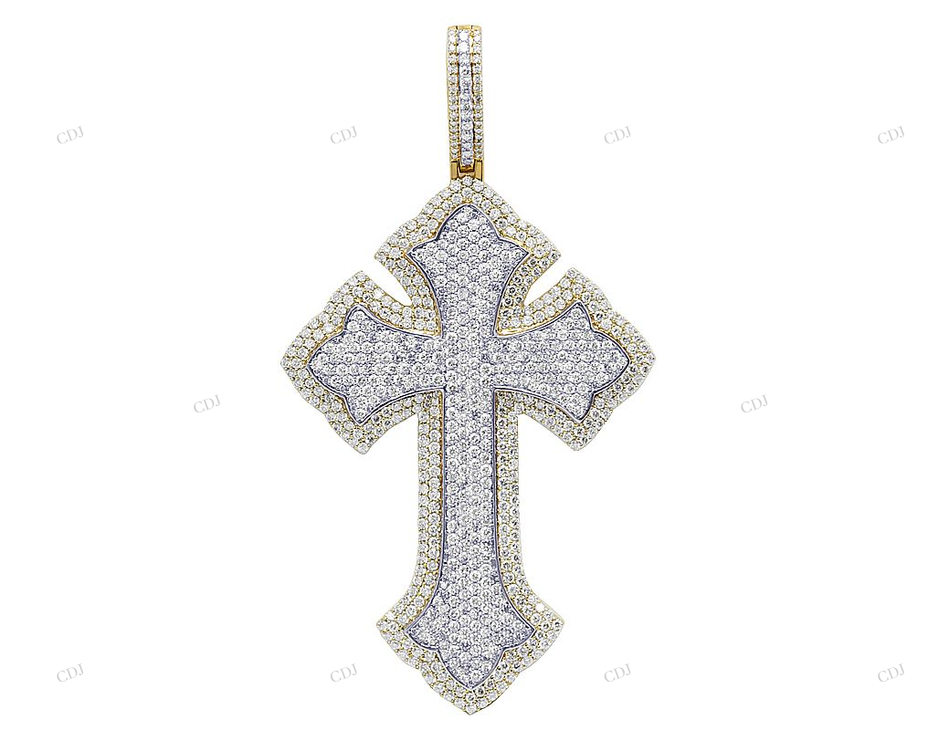 Rose/White/Yellow Gothic Cross Pendant hip hop jewelry CustomDiamJewel