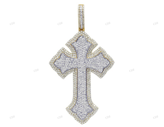 Rose/White/Yellow Gothic Cross Pendant hip hop jewelry CustomDiamJewel