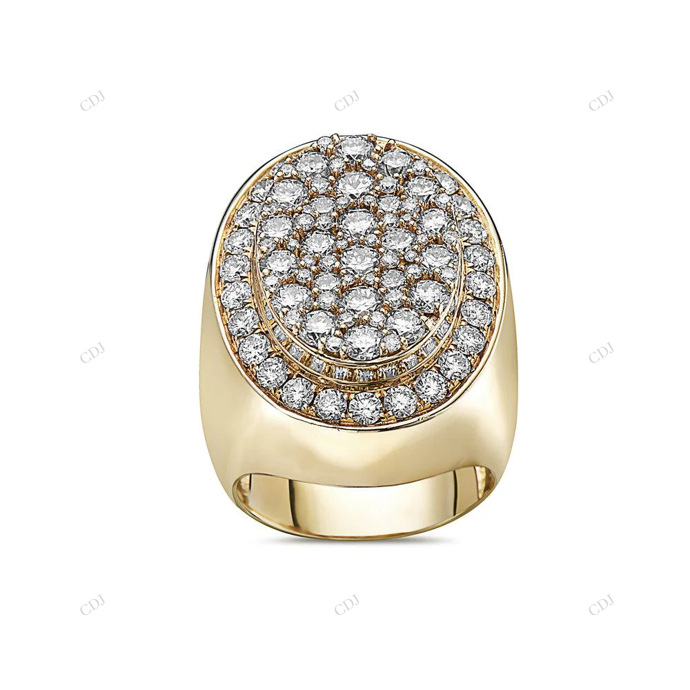 Customized 14K Gold Moissanite Round Cut Ring hip hop jewelry customdiamjewel