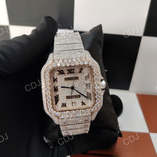High-Quality Square Case Roman Digit Watch customdiamjewel