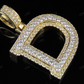 Custom Letter 'D' Initial Natural Diamond Pendent 10K Two Tone Gold CustomDiamJewel