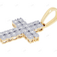 Illusion Set 1.3 Inch Lab Grown Diamond 10K Gold Cross Pendant Hip Hop Pendent customdiamjewel