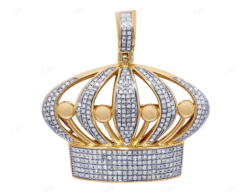 925 Silver Moissanite Customized Royal Crown Pendant CustomDiamJewel