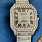 Iced Out Moissanite Full White Cartier Santos White Niddle Watch customdiamjewel