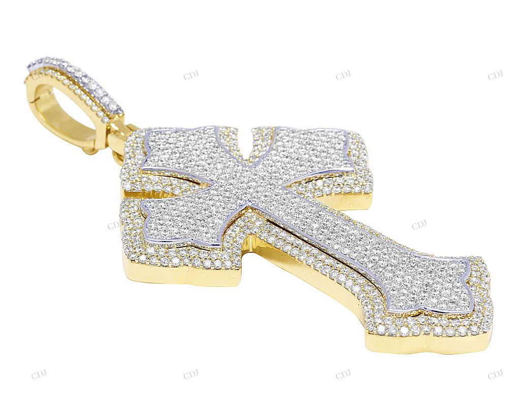 Rose/White/Yellow Gothic Cross Pendant hip hop jewelry CustomDiamJewel