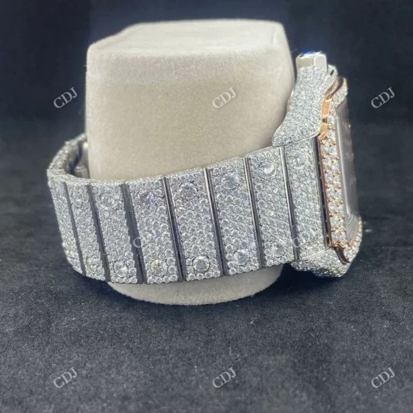 Cartier Skeleton Moissanite Studded Diamond Watch customdiamjewel