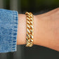 Yellow Gold Plated Plain Cuban Bracelet For Rapper Style hip hop jewelry CustomDiamJewel