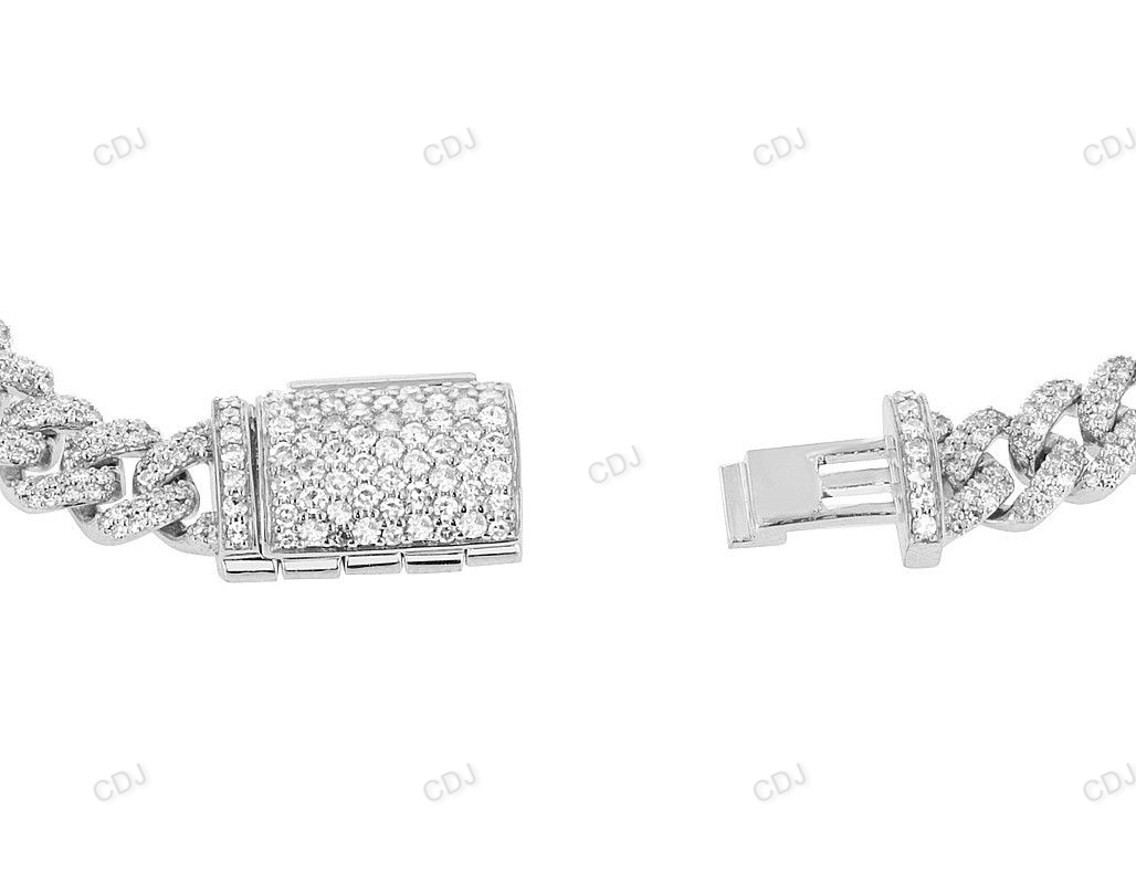 Honeycomb Style Silver Moissanite Cuban Bracelet hip hop jewelry customdiamjewel