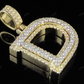 Custom Letter 'D' Initial Natural Diamond Pendent 10K Two Tone Gold CustomDiamJewel