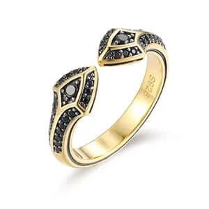 925 Silver Moissanite Studded Adjustable Gothic Ring hip hop jewelry CustomDiamJewel