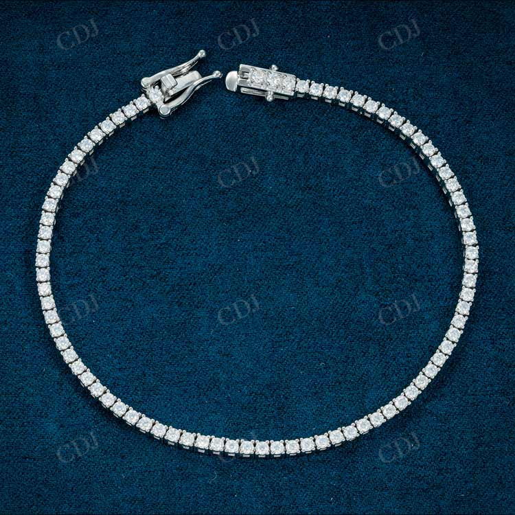 2MM White Gold Tennis Bracelet hip hop jewelry customdiamjewel   