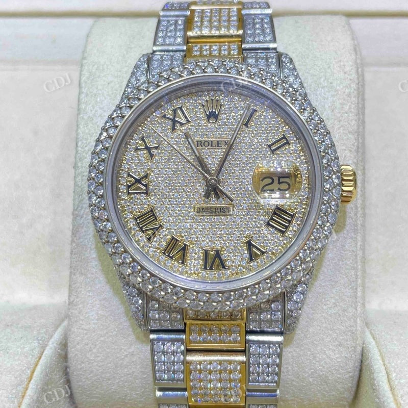 Moissanite Diamond Rolex Bust Down Watch For Men customdiamjewel
