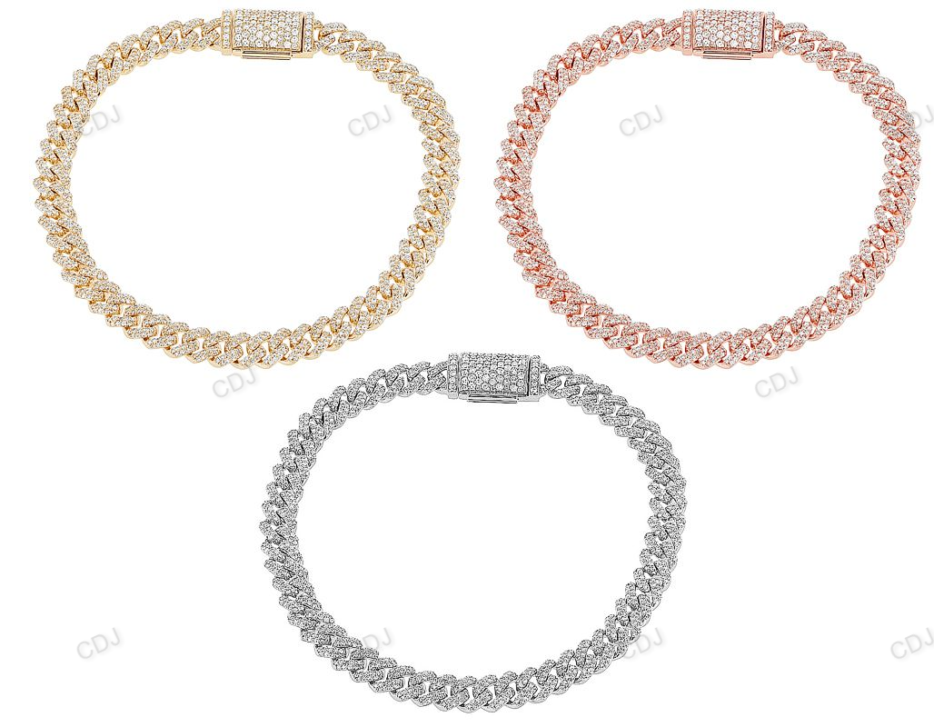 Honeycomb Style Silver Moissanite Cuban Bracelet hip hop jewelry customdiamjewel