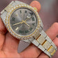 Real Diamond Rolex Date Just 36mm Stainless Steel Watch customdiamjewel