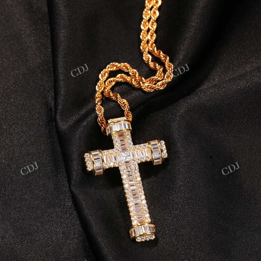 Custom Solid Gold Cross Design Diamond Hip Hop Pendant hip hop jewelry CustomDiamJewel