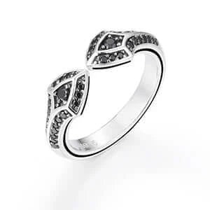 925 Silver Moissanite Studded Adjustable Gothic Ring hip hop jewelry CustomDiamJewel