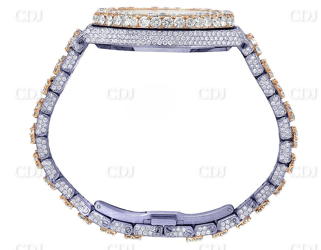 AP Two Tone Rose Gold Moissanite Diamond Arabic Dial Watch customdiamjewel