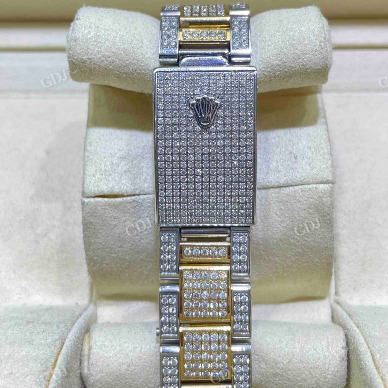Moissanite Diamond Rolex Bust Down Watch For Men customdiamjewel