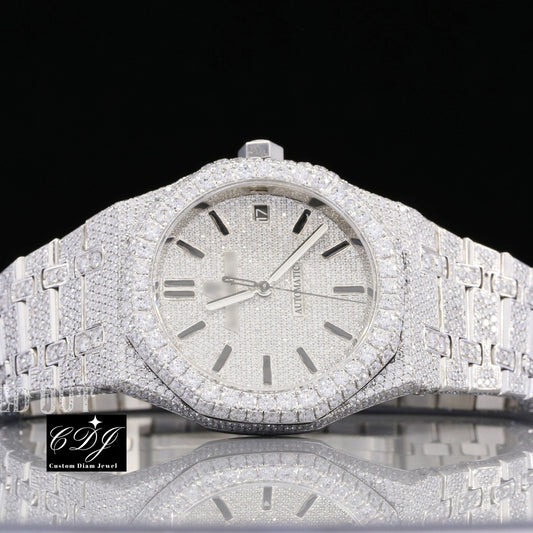 41mm Moissanite Diamond Watch iced out Wrist Watch customdiamjewel