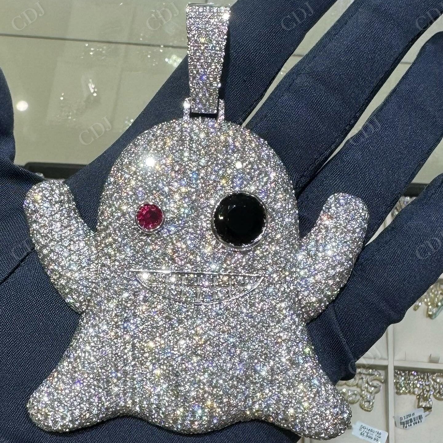 Ghost Emoji Moissanite Diamond Hip-Hop Pendant hip hop jewelry CustomDiamJewel   