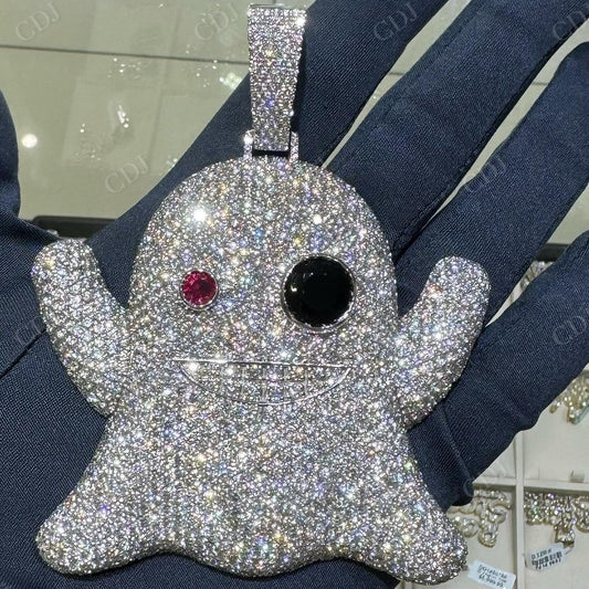 Ghost Emoji Moissanite Diamond Hip-Hop Pendant hip hop jewelry CustomDiamJewel   