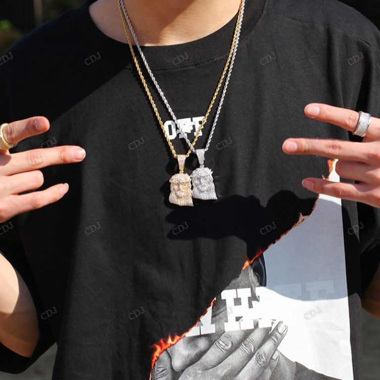 Custom Gold Plated Moissanite Jesus Pendant hip hop jewelry CustomDiamJewel