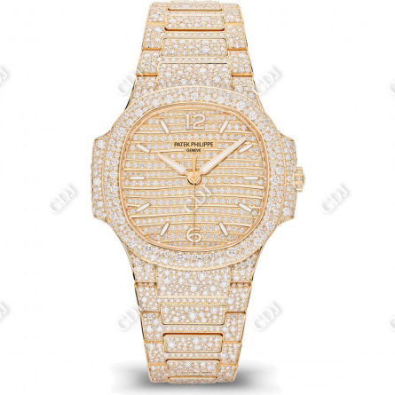 Full Yellow Iced Out Real Diamond ETA Swiss Movement Patek Philippe Watches customdiamjewel