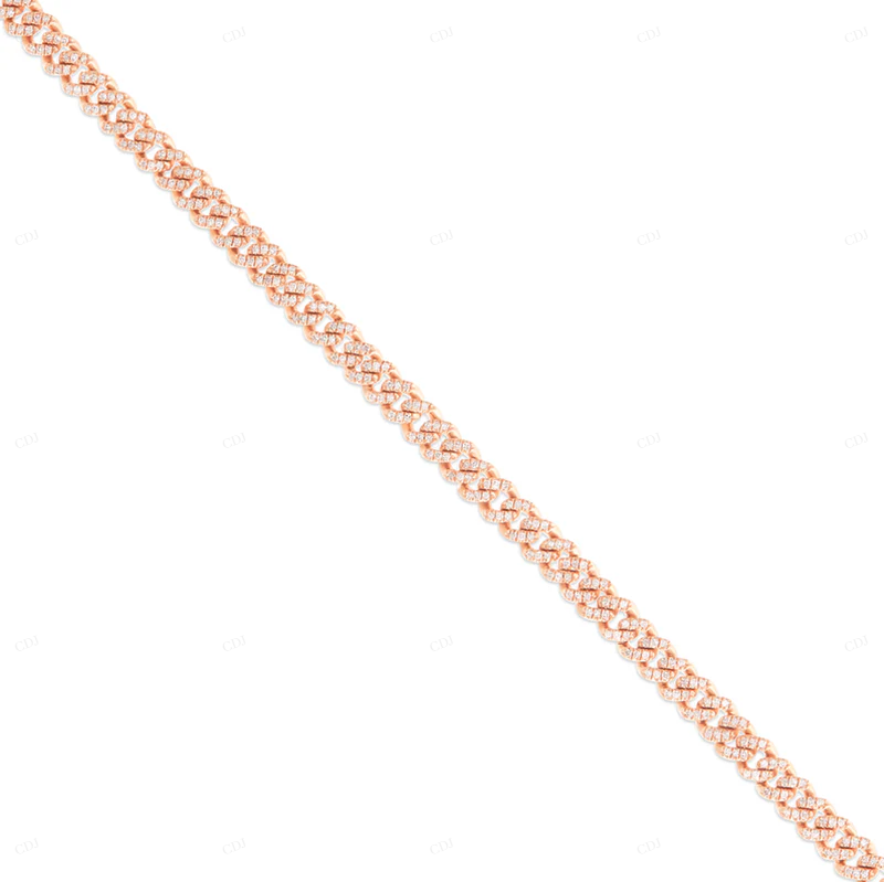 10k Yellow Gold Moissanite Cuban Link Bracelet CustomDiamJewel