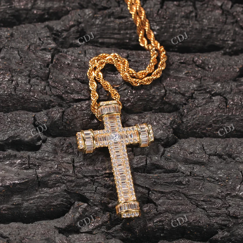 Custom Solid Gold Cross Design Diamond Hip Hop Pendant hip hop jewelry CustomDiamJewel