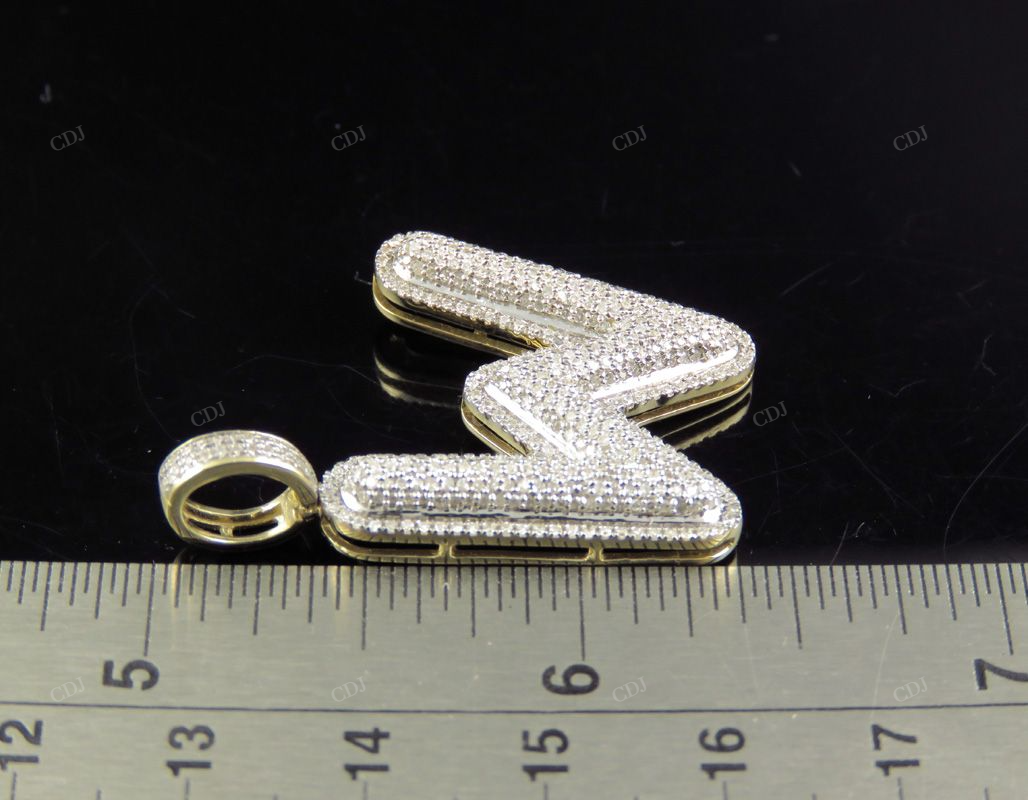 1.4" 1.20 CTW 10K Gold Natural Diamond Custom W Letter Pendant CustomDiamJewel