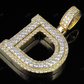 Custom Letter 'D' Initial Natural Diamond Pendent 10K Two Tone Gold CustomDiamJewel