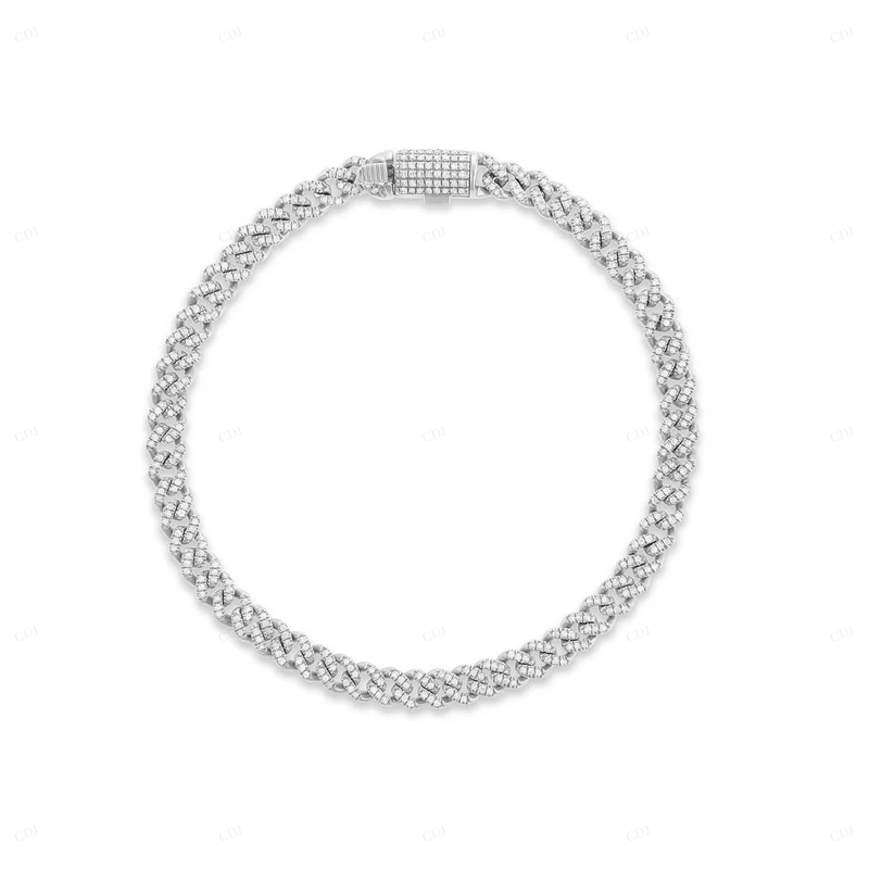 10k Yellow Gold Moissanite Cuban Link Bracelet CustomDiamJewel