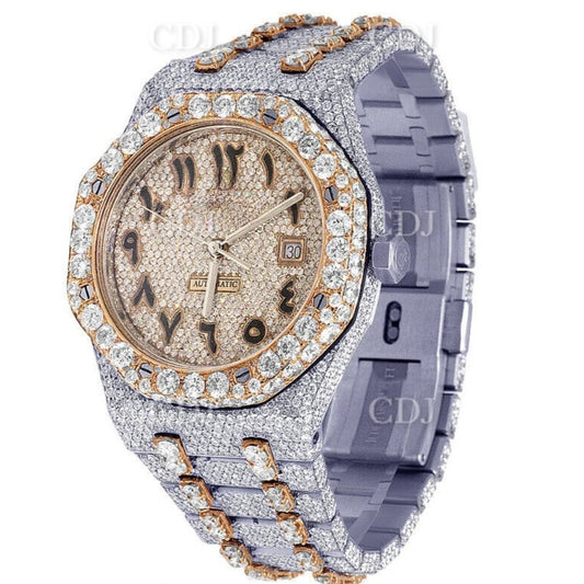 AP Two Tone Rose Gold Moissanite Diamond Arabic Dial Watch customdiamjewel