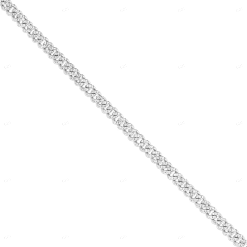 10k Yellow Gold Moissanite Cuban Link Bracelet CustomDiamJewel