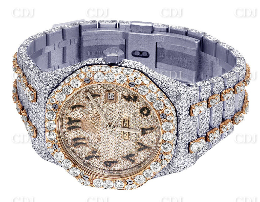 AP Two Tone Rose Gold Moissanite Diamond Arabic Dial Watch customdiamjewel