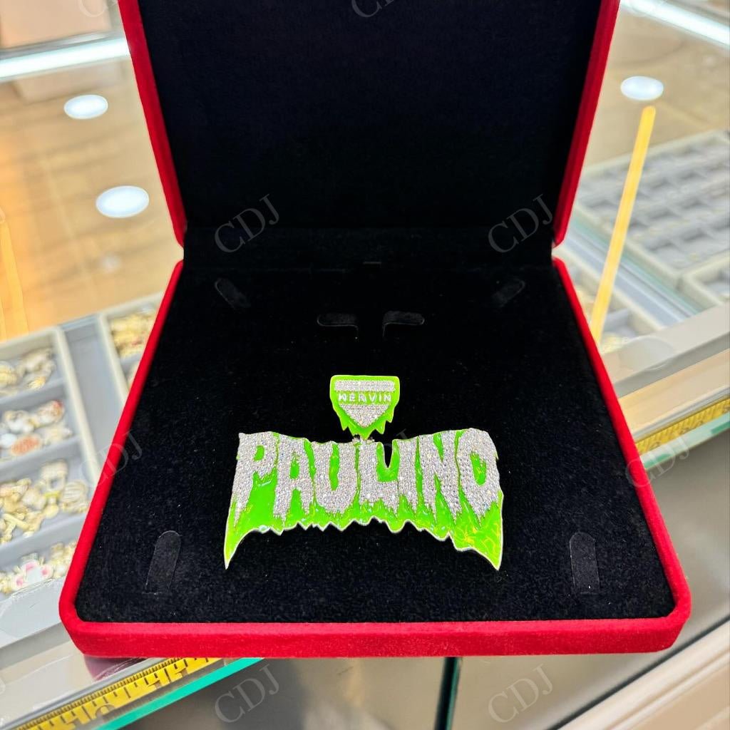 925 Silver Diamond PAULINO custom Name Pendant hip hop jewelry CustomDiamJewel   